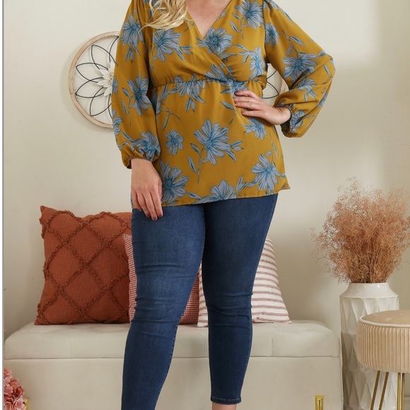 Oddi Floral Print Blouse Blue main image 1